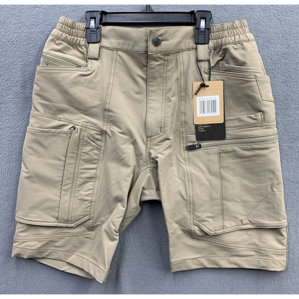 Power Three Men’s 4 Way Stretch Khaki Hiking Shorts Size 30x10 Moisture